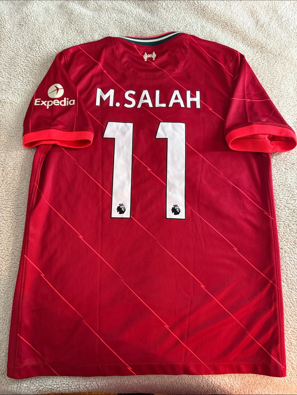 Liverpool #11 Mohamed Salah 2021-22 Nike Home Premier League Jersey